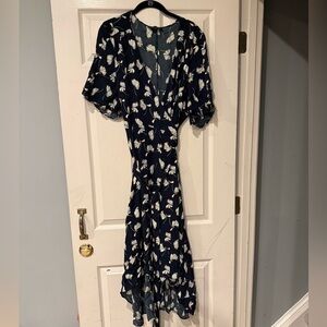 Eloquii Navy Floral High Low Dress